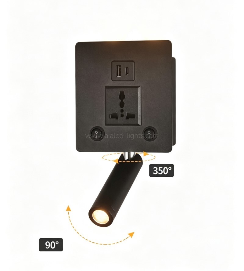 Flexible Headboard Wall Light with USB type-C Socket