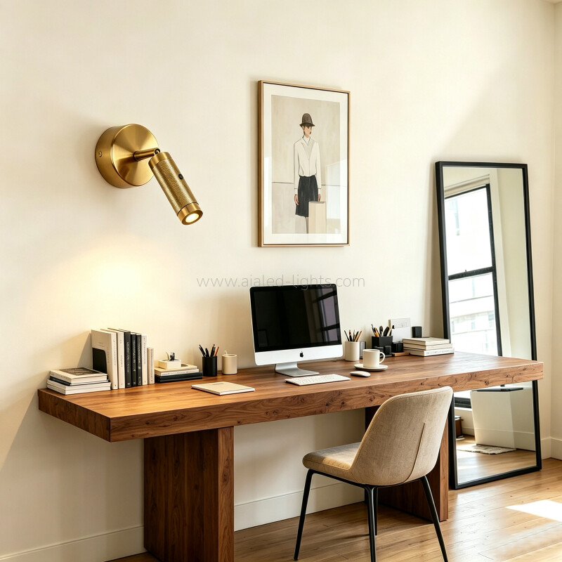 Flexible and adjustable angle wall mound bedside reading wall lamp
