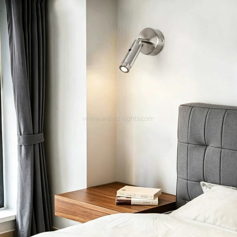 Flexible and adjustable angle wall mound bedside reading wall lamp