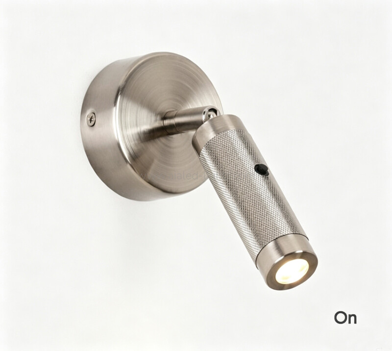 Flexible and adjustable angle wall mound bedside reading wall light