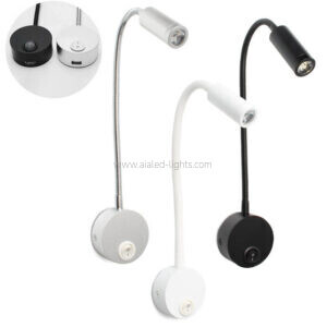 resecced mounted bedside wall light 3w gooseneck flexible adjustable bedside wall lamp (复制)