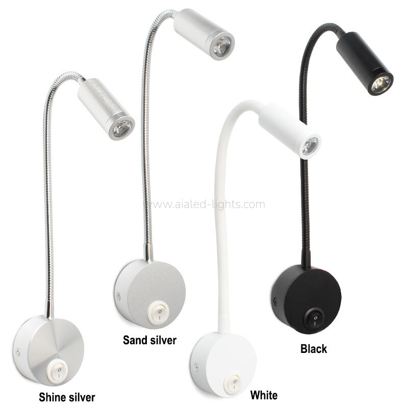 Type-C Bedside Wall Lamp 3W Gooseneck Flexible Adjustable Reading Wall Light