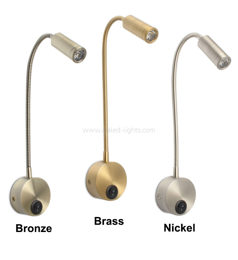 Type-C Bedside Wall Lamp 3W Gooseneck Flexible Adjustable Reading Wall Light