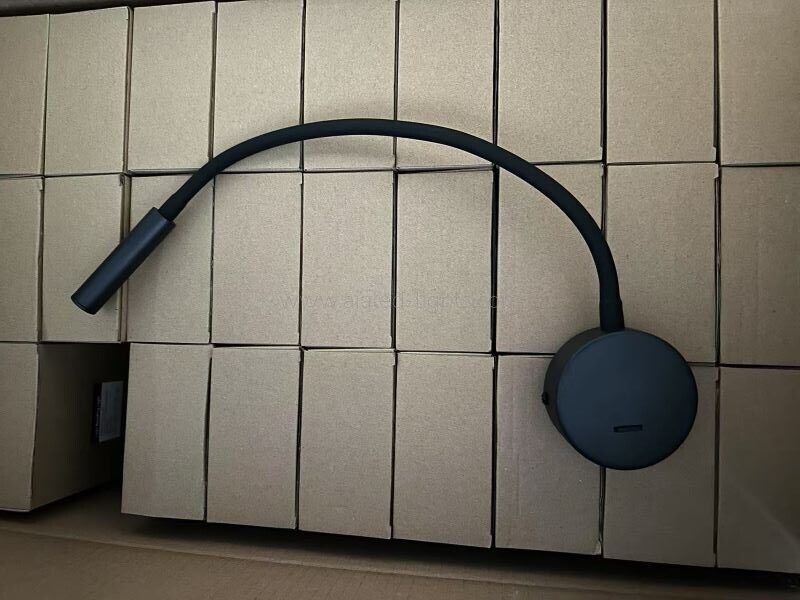 round base reading wall lamp 1w spotlight with gooseneck arm and switch