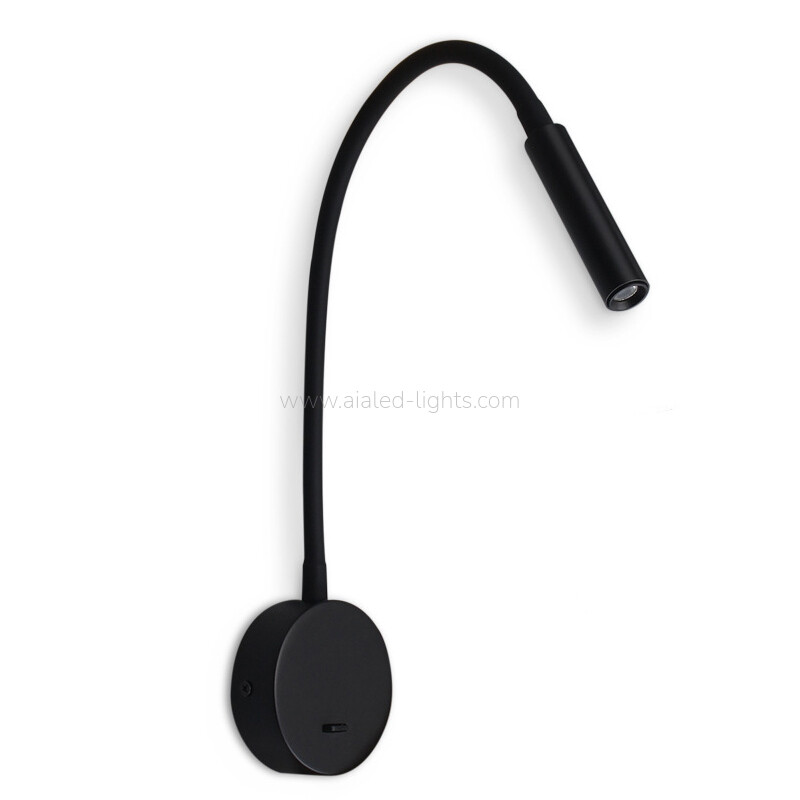 Round Base Bedside Wall Lamp 1W Spotlight