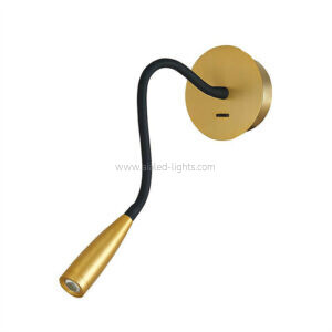 round base bedside wall lamp 1w spotlight with gooseneck arm and switch (复制)