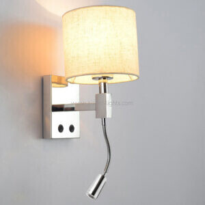 wall mounted 3w spotlight fabric e27 shade bedside wall lamp (复制)