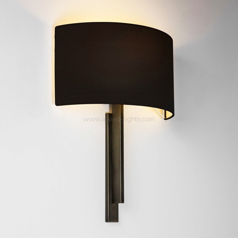 Surface Mounted E27 8W Semicircle Fabric Shade Bedside Wall Lamp for Resort Surface Mounted E27 8W Semicircle Fabric Shade Bedside Wall Lamp for Resort