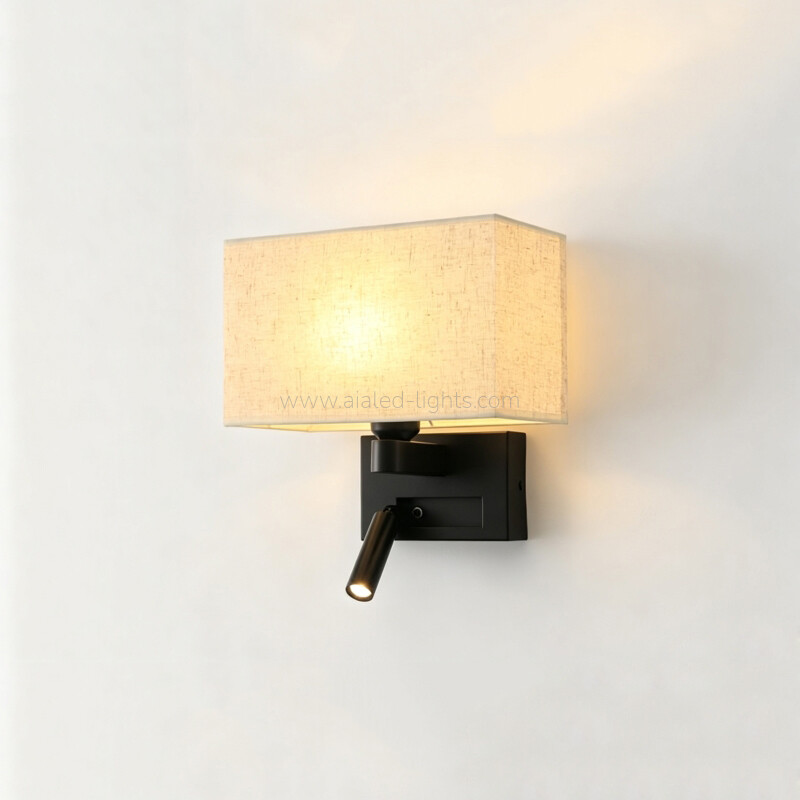 Surface 3W Spotlight Fabric E27 Shade Bedside Reading Wall Light
