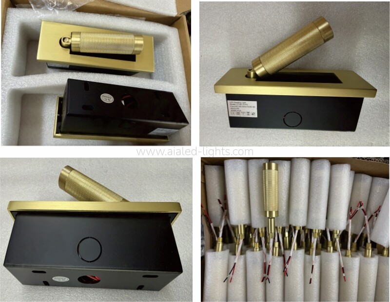 Recessed Moounted 3W reading wall light with diamond knurl pattern lamp head for Hotel villa
