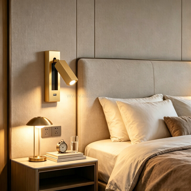 USB type-C Reading Wall Light for Hotel Villa Project