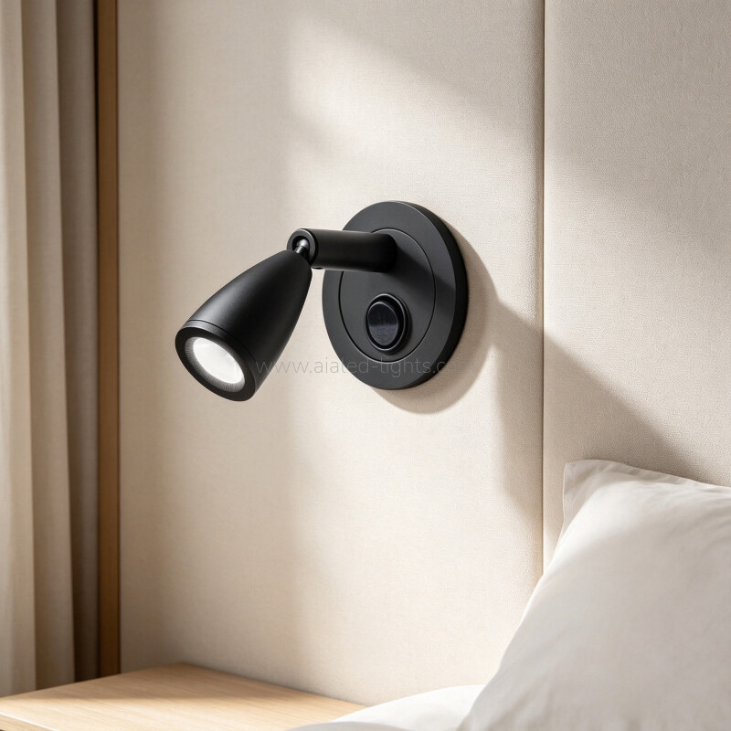 Circular 3W Flexible Reading Wall Lamp Bedside Headboard Wall Light