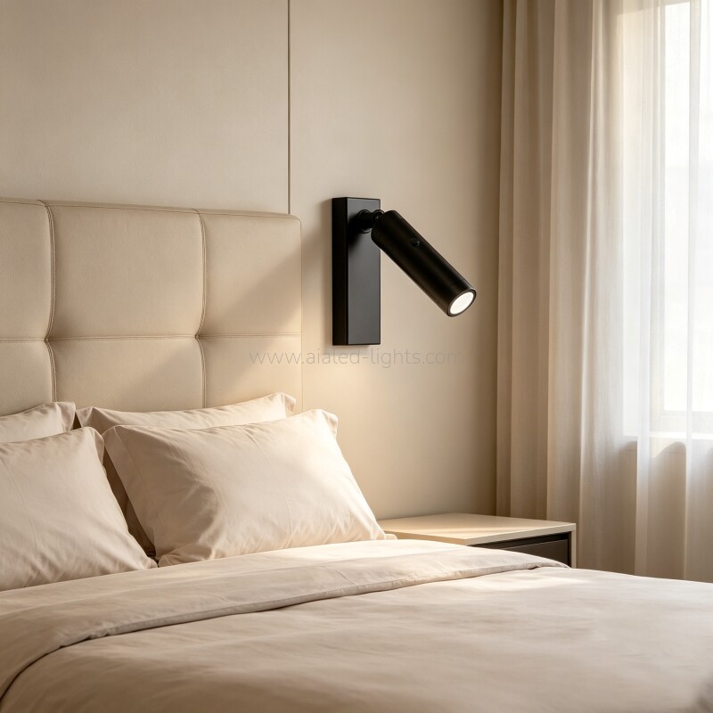 3W Adjustable Spotlight Bedside Reading Wall Lamp for Hotel Apartment