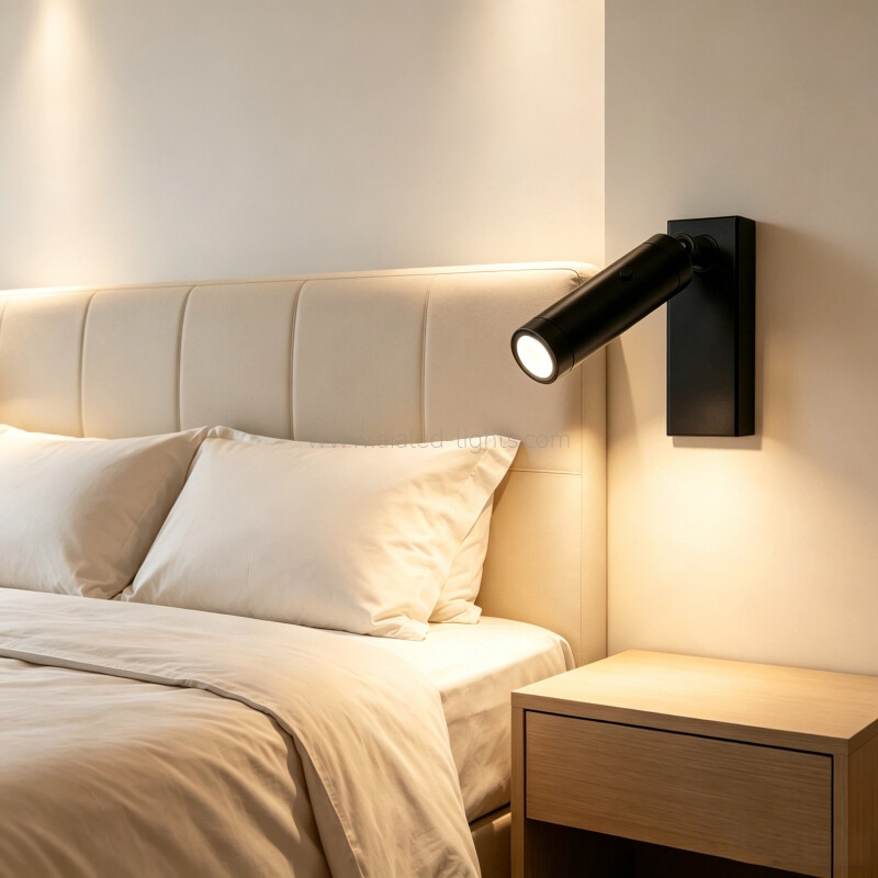 3W Adjustable Spotlight Bedside Reading Wall Lamp for Hotel Apartment