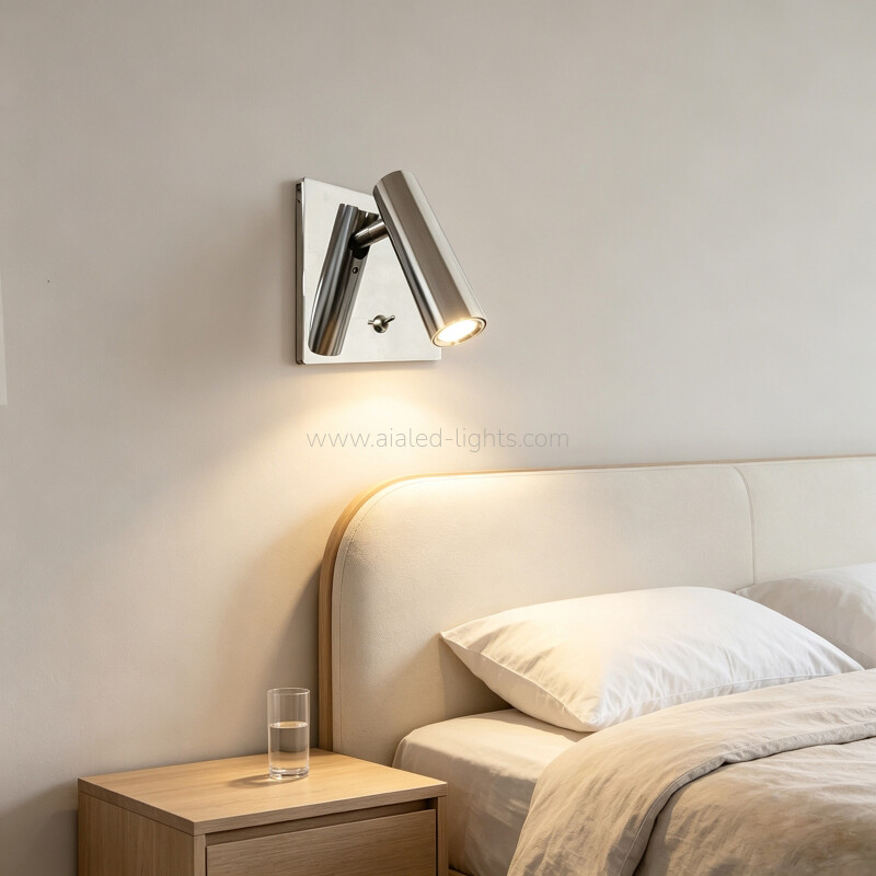 3W Square reading Wall Lamp Hotel Project On/Off Switch