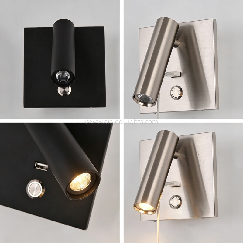 3W Modern Bedside Reading Wall Lamp Wall Fittingfor Library Hostel Room