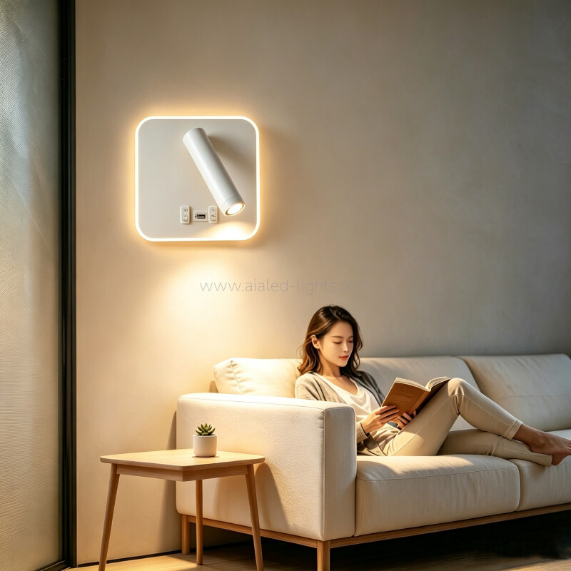 3w spotlight contemporary bed wall light with switch for hotel villa