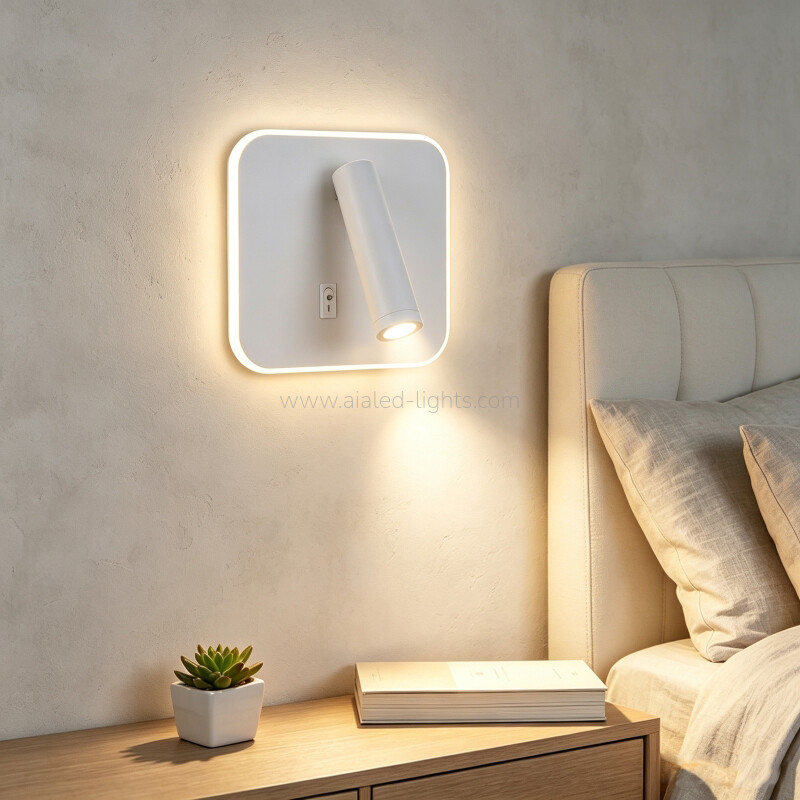 3w spotlight contemporary bed wall light with switch for hotel villa