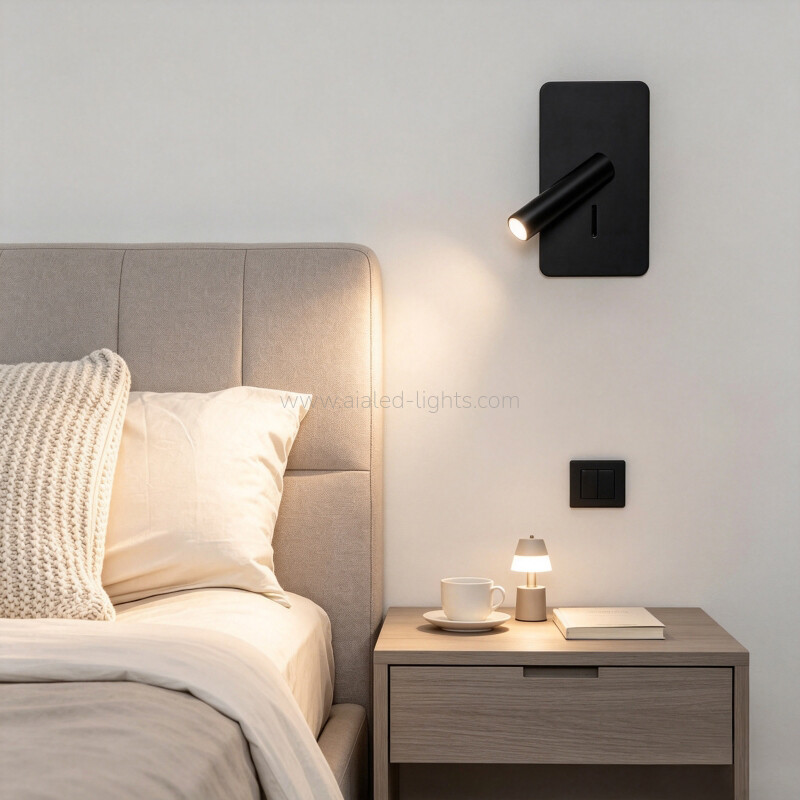Hardwired Bedside Reading Wall Sconce 3W Wall Lamp for Hotel Guest Room