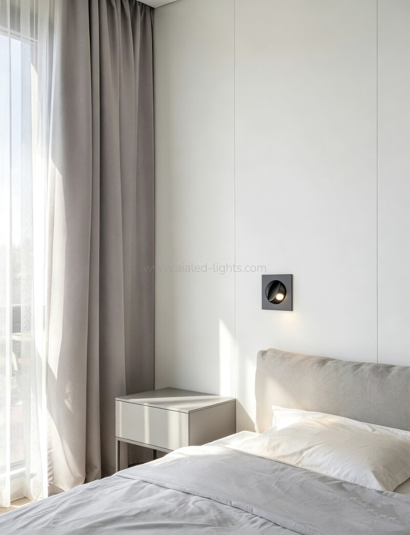 3W Square Wall Lamp Bedside Wall Light Bedroom Recesed