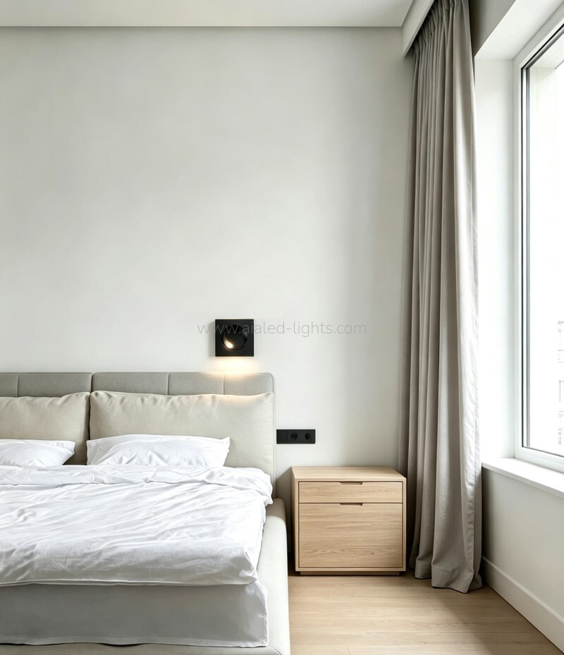 3W Square Wall Lamp Bedside Wall Light Bedroom Recesed