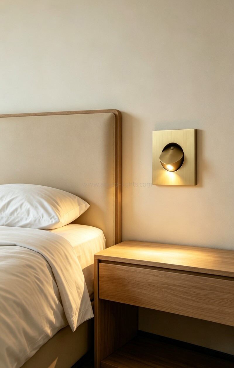 3W Square Wall Lamp Bedside Wall Light Bedroom Recesed