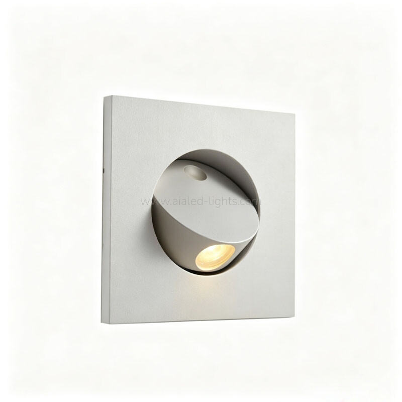 3W Square Wall Lamp Bedside Wall Light Bedroom Recesed