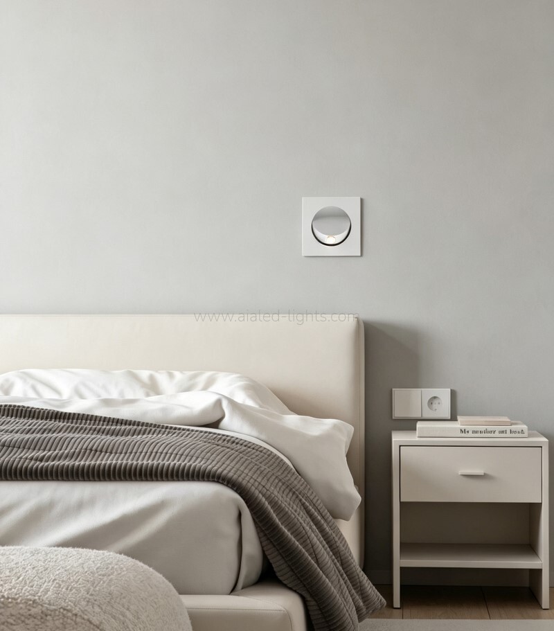 3W Square Wall Lamp Bedside Wall Light Bedroom Recesed