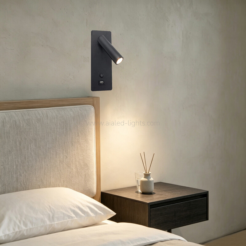 3W USB Bedside Wall Light Bed Wall Lamp for Vacational Village 