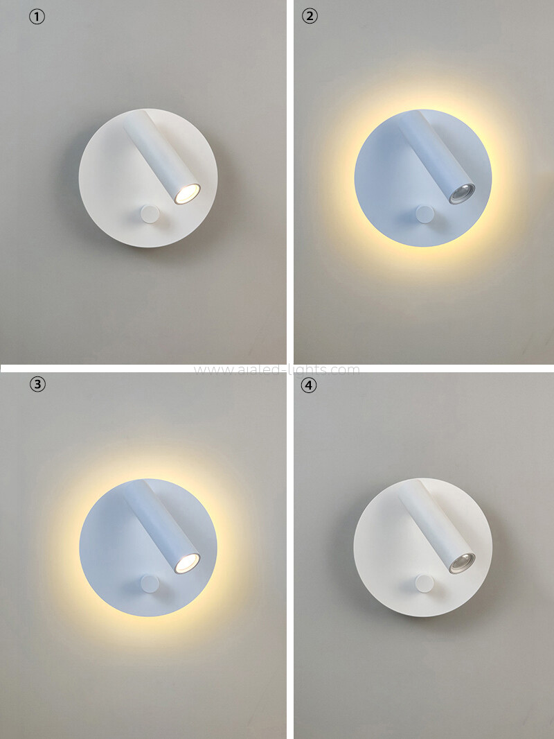 3W Wall Lamp Headboard Reading Wall Light Swtich Dimmable