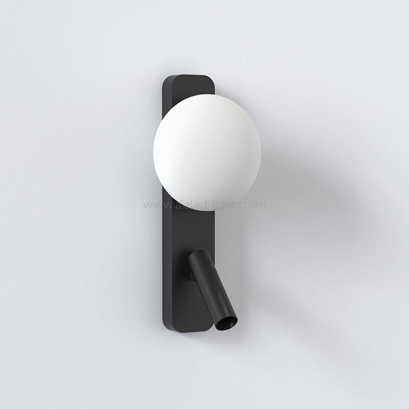 Glass Ball Wall Mounted 3W Flexible Spotlight Bedside Headboard Reading Lamp