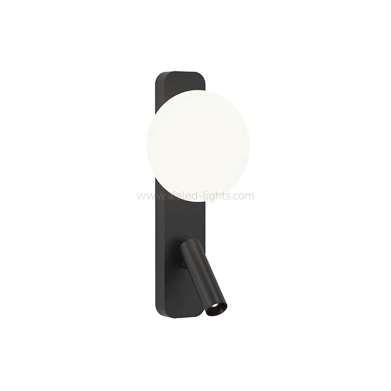 Glass Ball Wall Mounted 3W Flexible Spotlight Bedside Headboard Reading Lamp