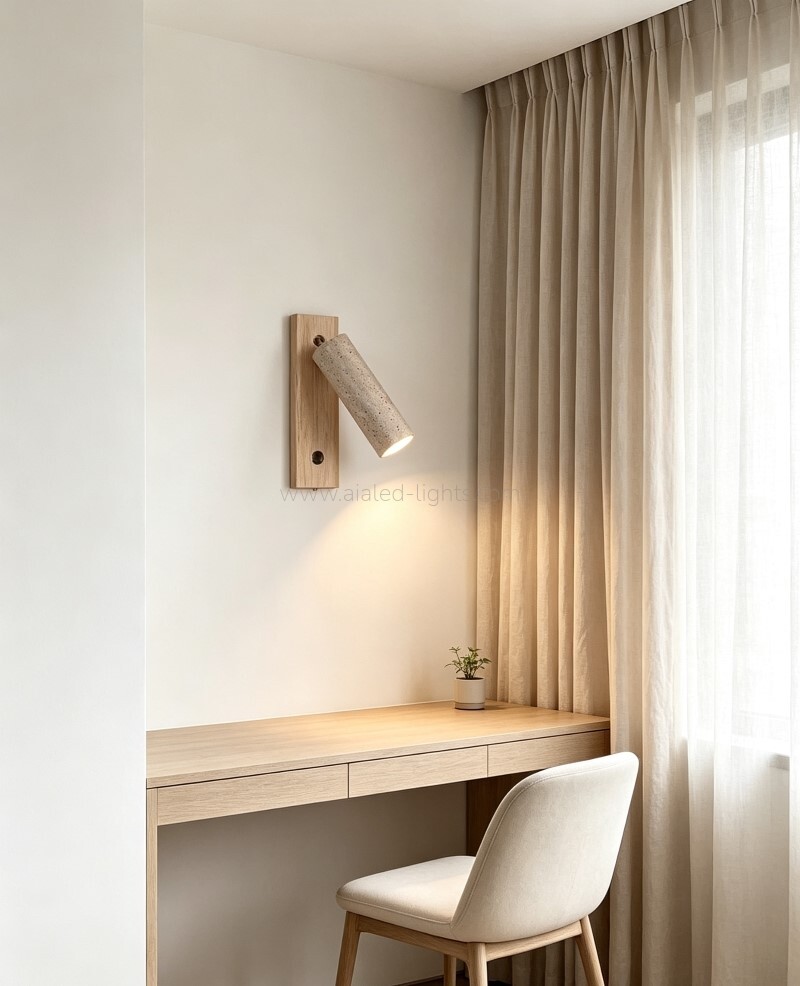 Travertine Wooden 3W bedside wall lamp reading Adjustable head wall light Travertine Wooden 3W bedside wall lamp reading Adjustable head wall light