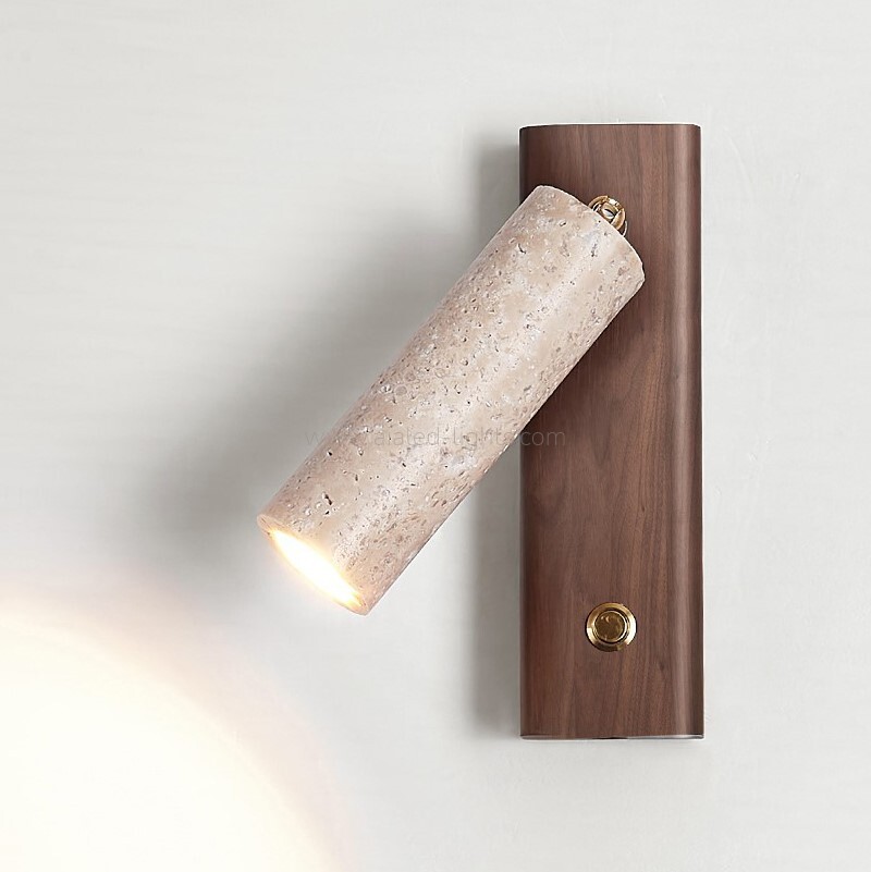 Travertine Wooden 3W bedside wall lamp reading Adjustable head wall light Travertine Wooden 3W bedside wall lamp reading Adjustable head wall light