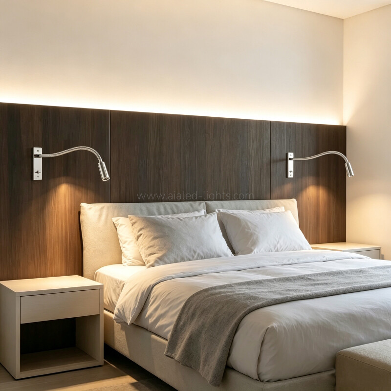 Swanneck Bed Wall Lamp 3W Recessed Wall Reading Lamp