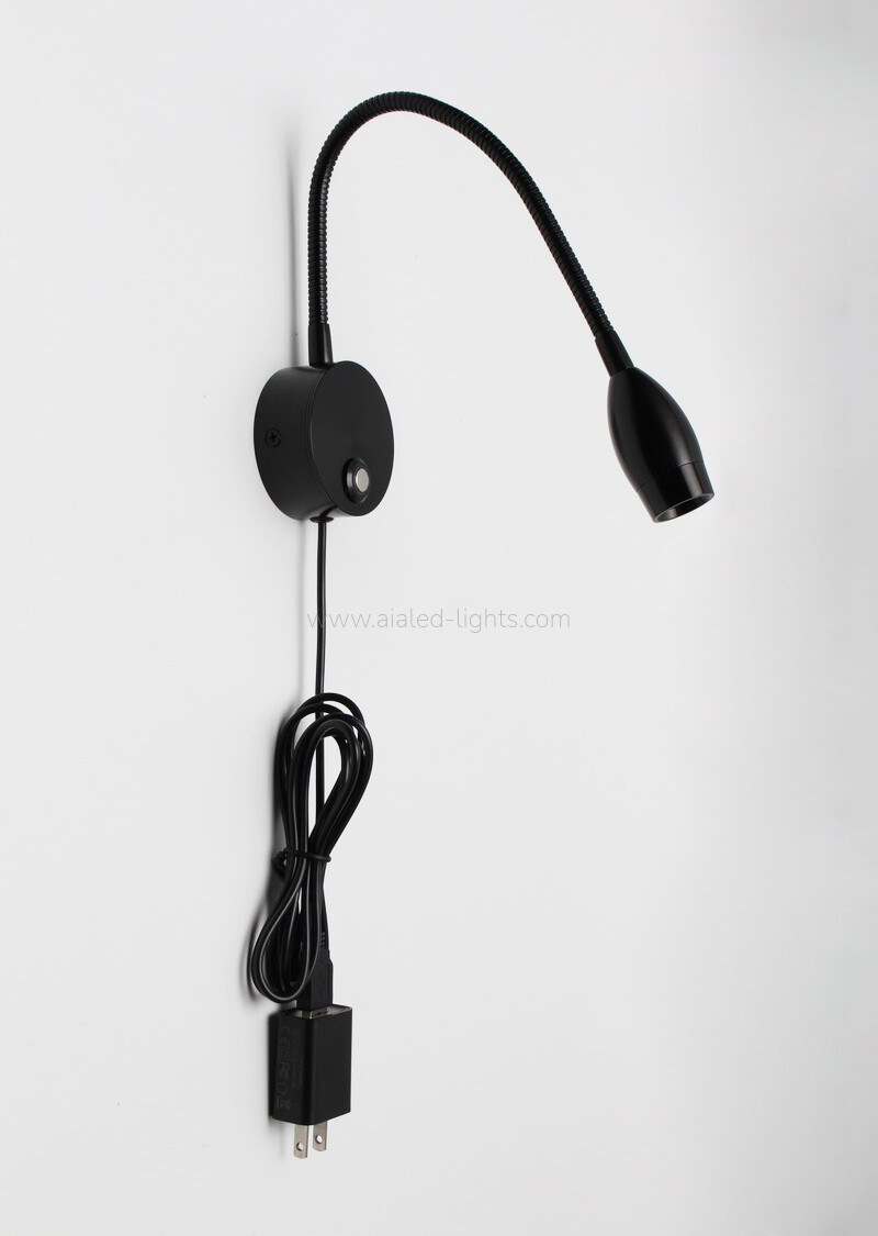 Gooseneck Wall Mounted Reading Wall Lamp 3W Swanneck Hotel Wall Light