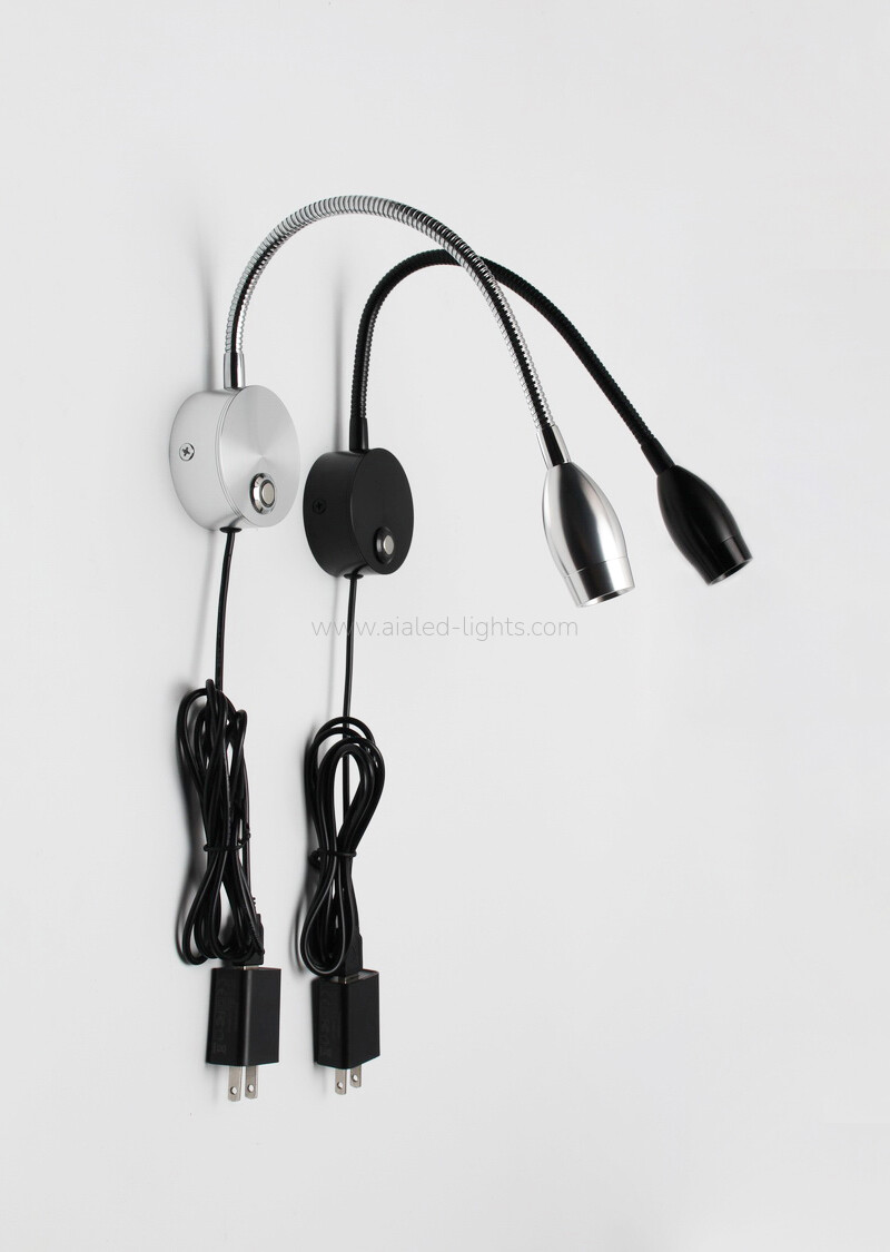 gooseneck wall mounted reading wall lamp 3w swanneck hotel wall light