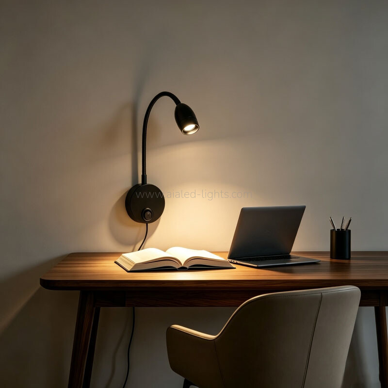 Gooseneck Wall Mounted Reading Wall Lamp 3W Swanneck Hotel Wall Light