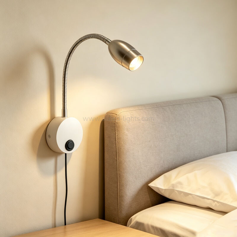 Gooseneck Wall Mounted Reading Wall Lamp 3W Swanneck Hotel Wall Light