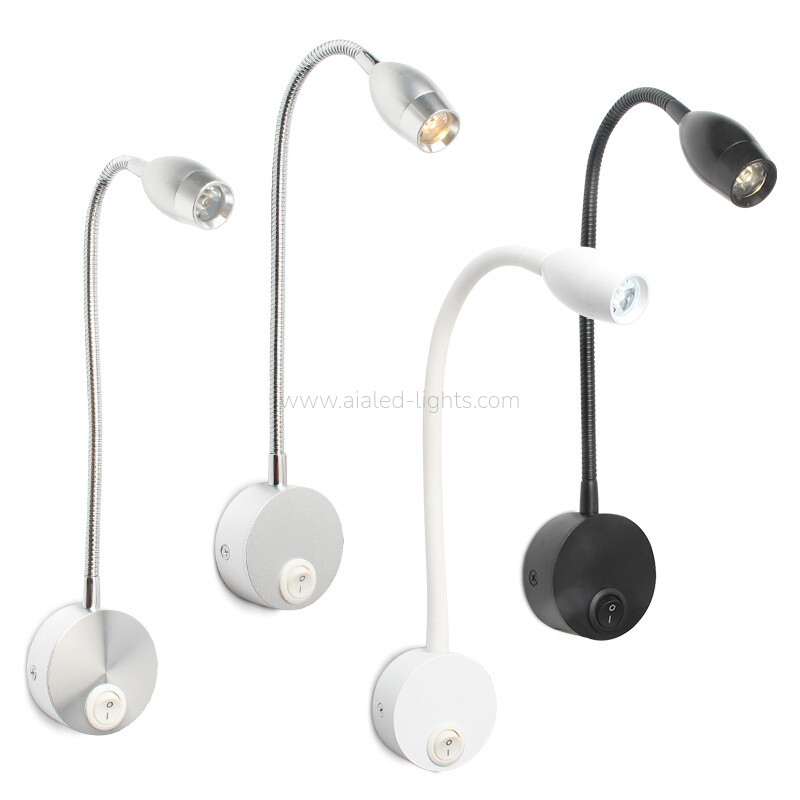 Gooseneck Wall Mounted Reading Wall Lamp 3W Swanneck Hotel Wall Light