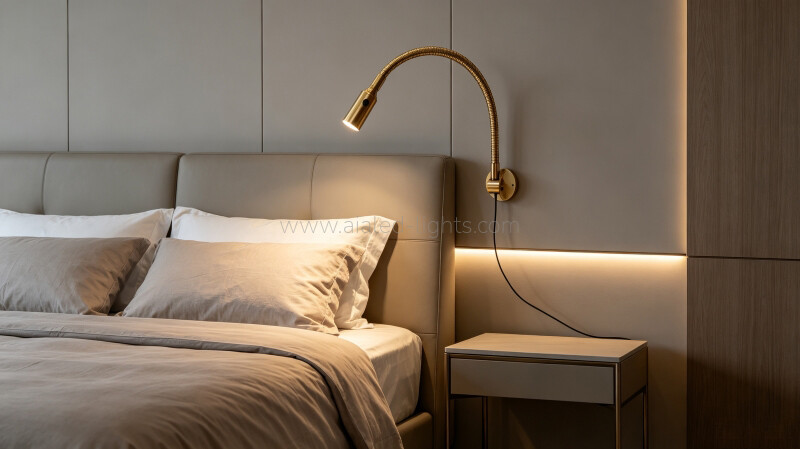 Flexible tube Hotel Reading Wall Lamp 3W Swanneck Spotlight Wall Light