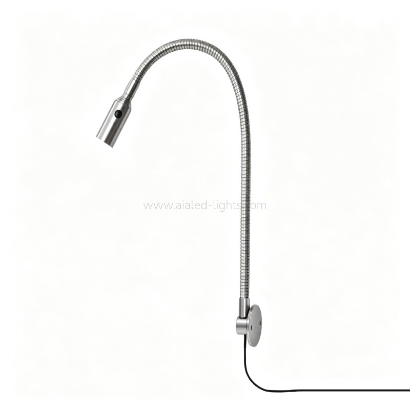 Flexible tube Hotel Reading Wall Lamp 3W Swanneck Spotlight Wall Light