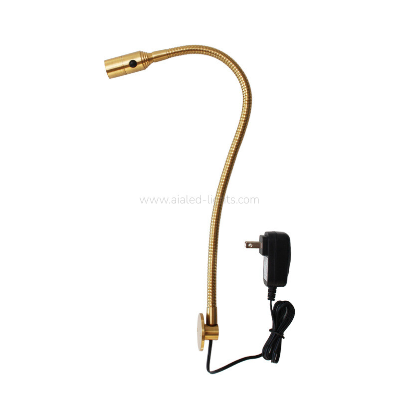 Flexible tube Hotel Reading Wall Lamp 3W Swanneck Spotlight Wall Light