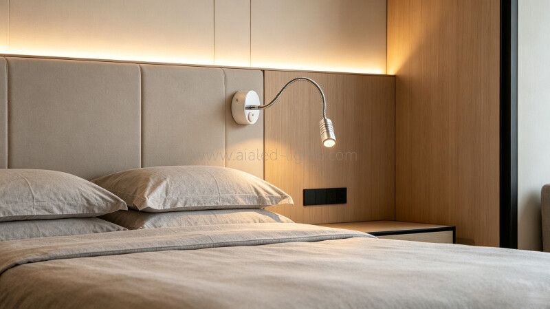Gooseneck Wall Mount Hotel Wall Lamp 3W Flexible Spotlight Reading Light