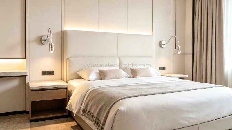 Gooseneck Wall Mount Hotel Wall Lamp 3W Flexible Spotlight Reading Light