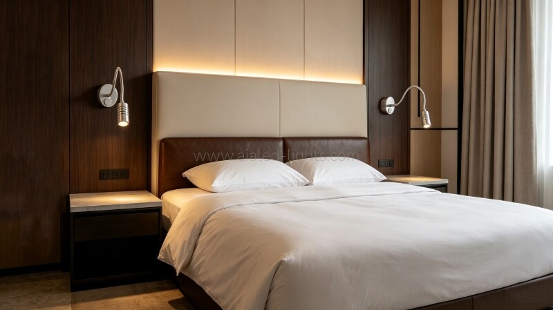 Gooseneck Wall Mount Hotel Wall Lamp 3W Flexible Spotlight Reading Light