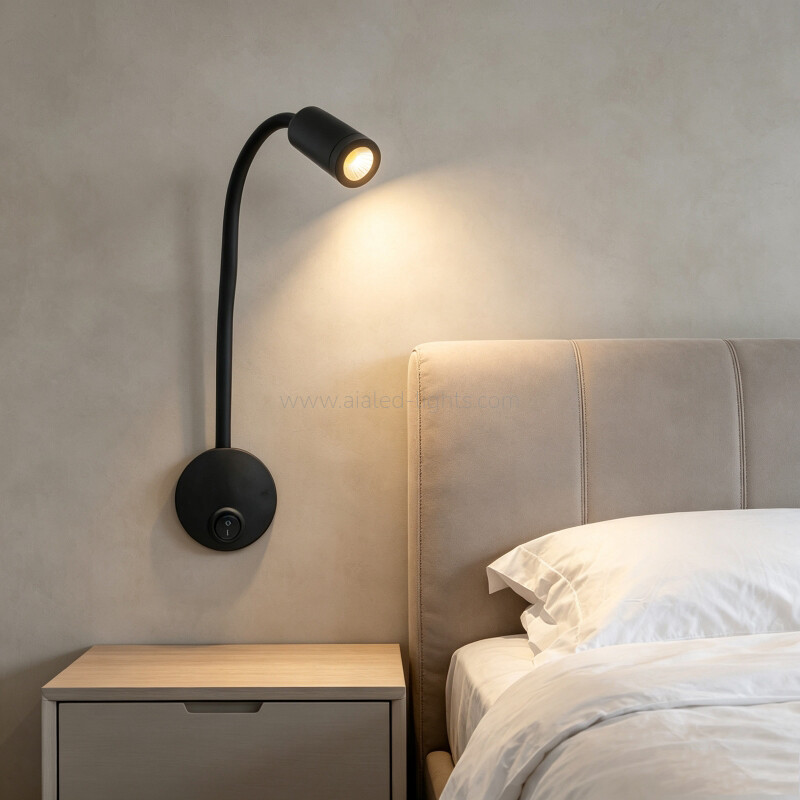 Gooseneck Reading Wall Lamp 3W COB LED Bed Wall Lamp