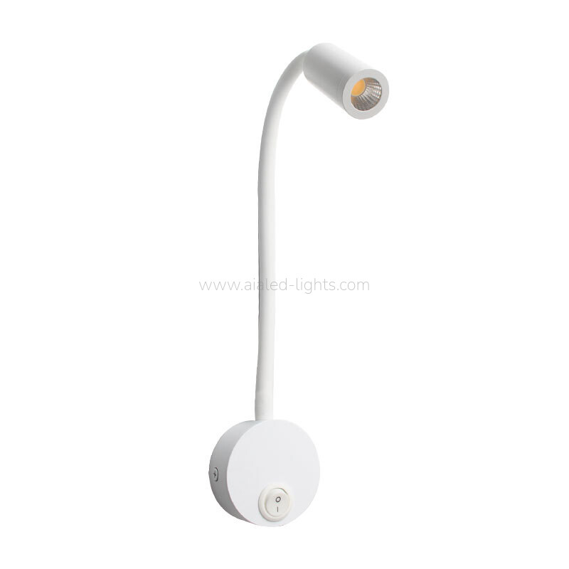 Gooseneck Reading Wall Lamp 3W COB LED Bed Wall Lamp