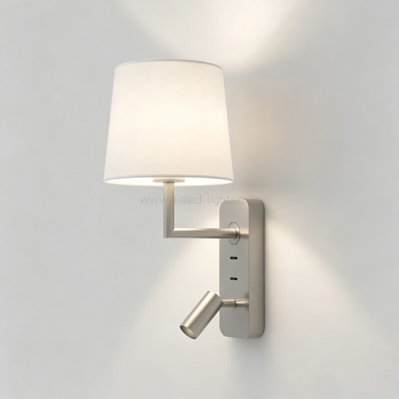 Wall Mounted 3W Reading Wall Light Fabric Shade E27 Wall Lamp