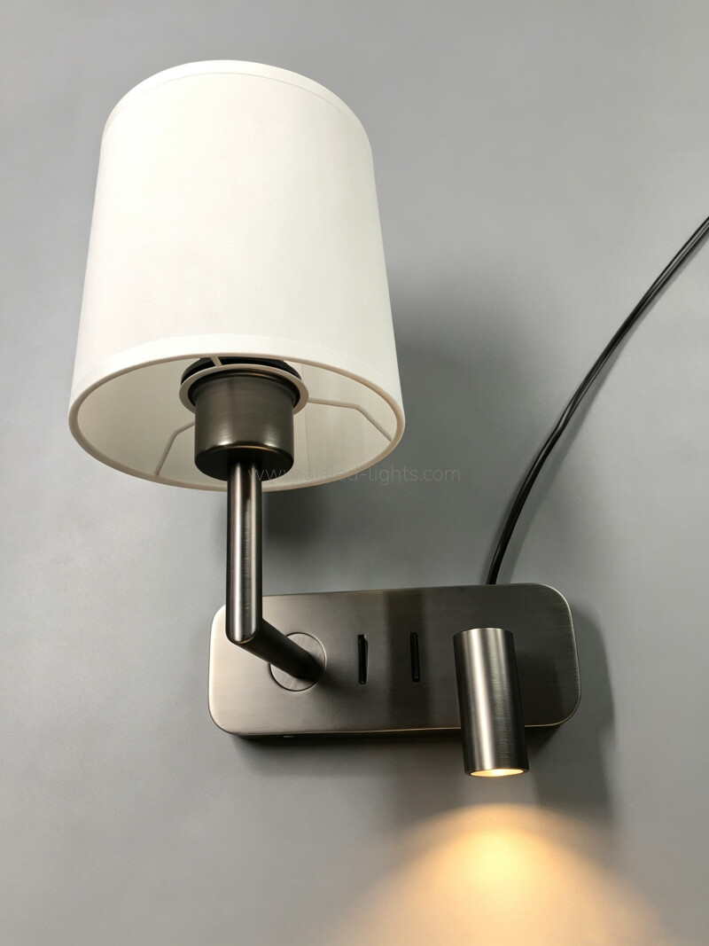 Wall Mounted 3W Reading Wall Light Fabric Shade E27 Wall Lamp